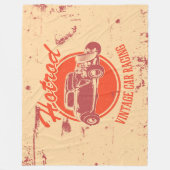 レトロ車デザイン フリースブランケット (正面)