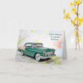 レトロ車孫の誕生日 カード (黄色い花)