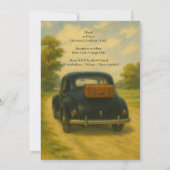 レトロ車結婚式招待状 招待状 (裏面)