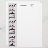 レトロ車2自動修復グレーレッド白黒 レターヘッド (正面/裏面)