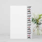 レトロ車2、自動修復グレー赤い白 便箋 (スタンド正面)