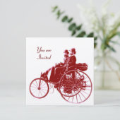 レトロ車2、自動修復、金ゴールド赤茶色 招待状 (スタンド正面)