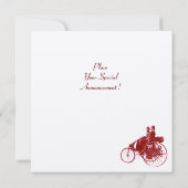 レトロ車2、自動修復、金ゴールド赤茶色 招待状 (裏面)