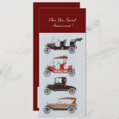 レトロ車2、自動修復、青い白 案内状 (正面/裏面)