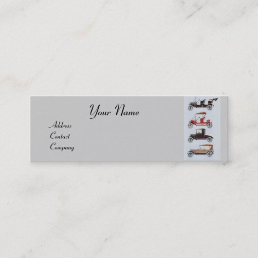 レトロ車2 – 自動修理車の、 スキニー名刺 (正面)