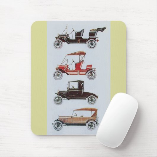 レトロ車2、自動復元グレー黄色の赤 マウスパッド (マウス)
