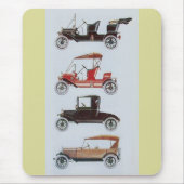 レトロ車2、自動復元グレー黄色の赤 マウスパッド (正面)