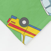 レトロ車：かわいい手書きパターン フリースブランケット (角)