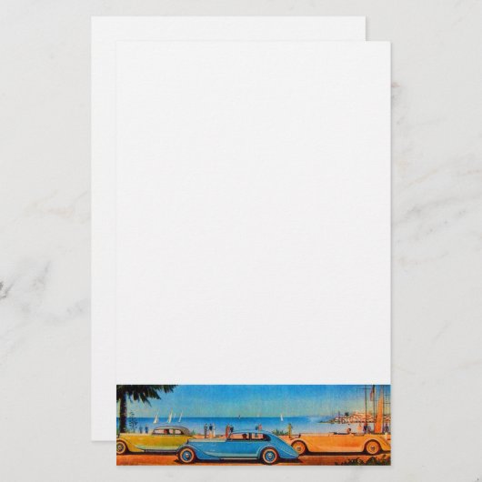 レトロ車 – 自動修車の復 便箋 (正面/裏面)