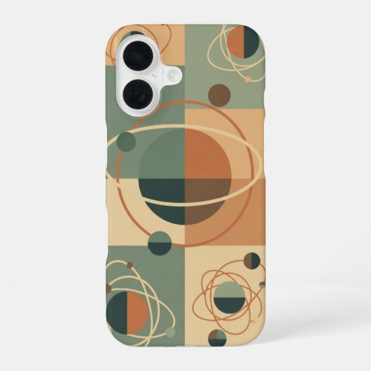 レトロ軌道サークルパターン iPhone 16ケース (裏面)