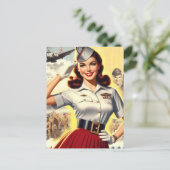 レトロ軍隊のピンアップ ポストカード (スタンド正面)