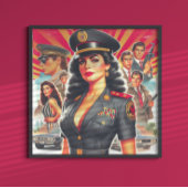 レトロ軍隊女性 ポスター