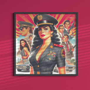 レトロ軍隊女性 ポスター