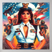 レトロ軍隊女性 ポスター (正面)