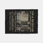 レトロ軍隊退役軍人トランプ抗議 フリースブランケット (正面(横))