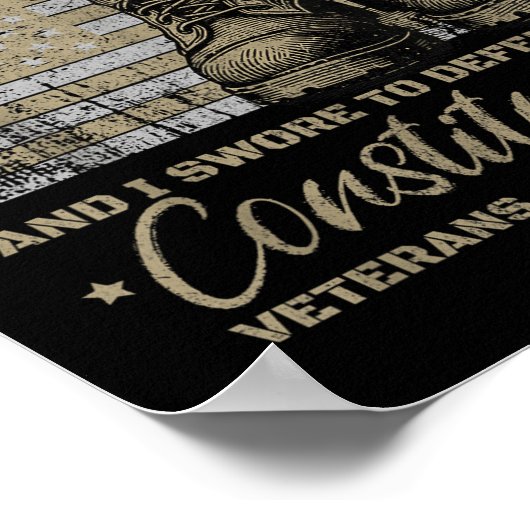 レトロ軍隊退役軍人トランプ抗議 ポスター (角)