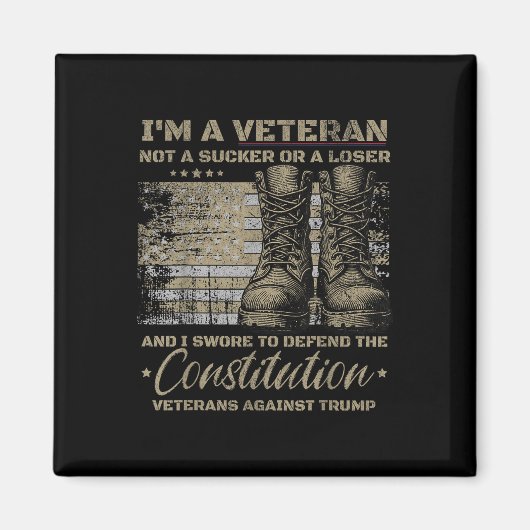 レトロ軍隊退役軍人トランプ抗議 マグネット (正面)