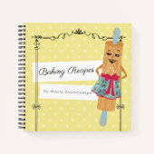 レトロ転がのピンウーマンクックブックレシピ手帳 ノートブック (正面)