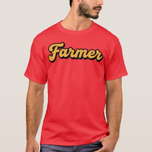 レトロ農家ステッカー Tシャツ (正面)