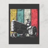 レトロ農業パパトラクターズ農家ファーズデイ ポストカード (正面)