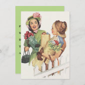 レトロ近隣監視ソーシャルミーティング招待状 招待状 (正面/裏面)