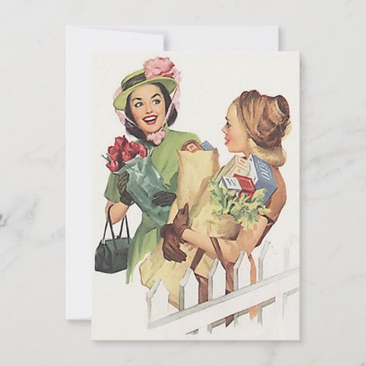 レトロ近隣監視ソーシャルミーティング招待状 招待状 (正面)