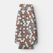 レトロ迷彩柄パターン（緑と赤の点） ボトルクーラー (正面)