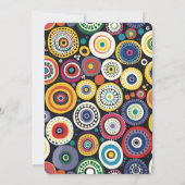 レトロ退職パーティーカラフル円 招待状 (裏面)