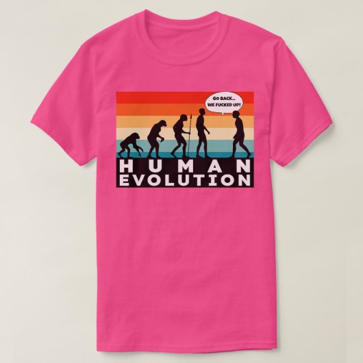 レトロ進化 Tシャツ (デザイン正面)