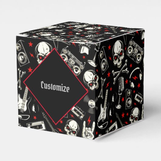 レトロ重パーソナライズされた金属パターン フェイバーボックス (正面サイド)