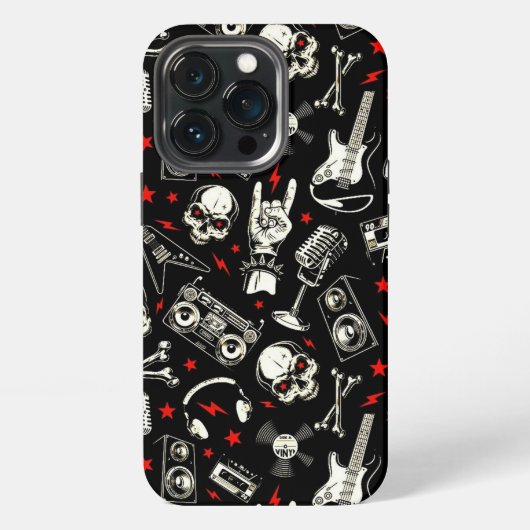 レトロ重金属パターン iPhoneケース (裏面)