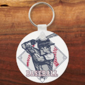レトロ野球のシャツとギフト用品 キーホルダー (正面)