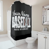 レトロ野球の名前を追加Pinstriedチームプレーヤー シャワーカーテン (インサイチュ)