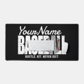 レトロ野球の名前を追加Pinstriedチームプレーヤー デスクマット (キーボード&マウス)