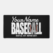 レトロ野球の名前を追加Pinstriedチームプレーヤー デスクマット (正面)