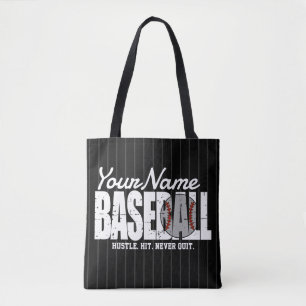 レトロ野球の名前を追加Pinstriedチームプレーヤー トートバッグ