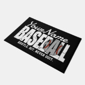 レトロ野球の名前を追加Pinstriedチームプレーヤー ドアマット (アングル)