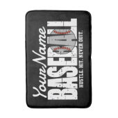 レトロ野球の名前を追加Pinstriedチームプレーヤー バスマット (正面縦)