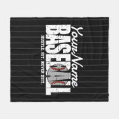 レトロ野球の名前を追加Pinstriedチームプレーヤー フリースブランケット (正面(横))
