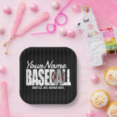 レトロ野球の名前を追加Pinstriedチームプレーヤー ペーパープレート (パーティー)