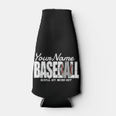 レトロ野球の名前を追加Pinstriedチームプレーヤー ボトルクーラー (正面)