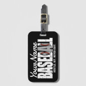 レトロ野球の名前を追加Pinstriedチームプレーヤー ラゲッジタグ (正面縦)