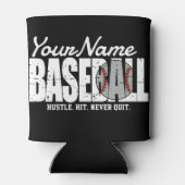 レトロ野球の名前を追加Pinstriedチームプレーヤー 缶クーラー (裏面)