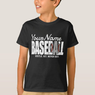 レトロ野球の名前を追加Pinstriedチームプレーヤー Tシャツ