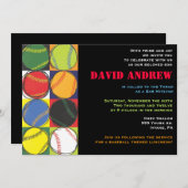 レトロ野球をテーマにしたバーバルミツワー招待状 招待状 (正面/裏面)