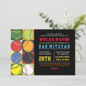 レトロ野球をテーマにしたバーバルミツワー招待状 招待状 (スタンド正面)