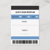 レトロ野球をテーマにしたVIP席チケット 空白の プレイスカード (正面)