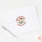 レトロ野球クリスマス "Home for the Holidays" ラウンドシール (封筒)