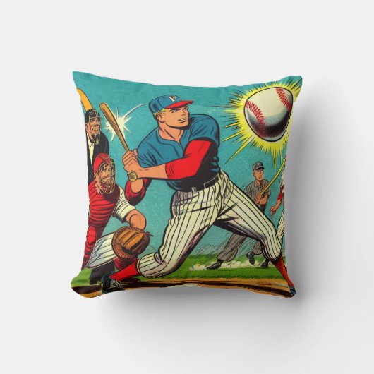 レトロ野球コミック クッション (正面)
