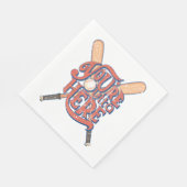 レトロ野球ソフトボールファンデザイン スタンダードランチョンナプキン (角)